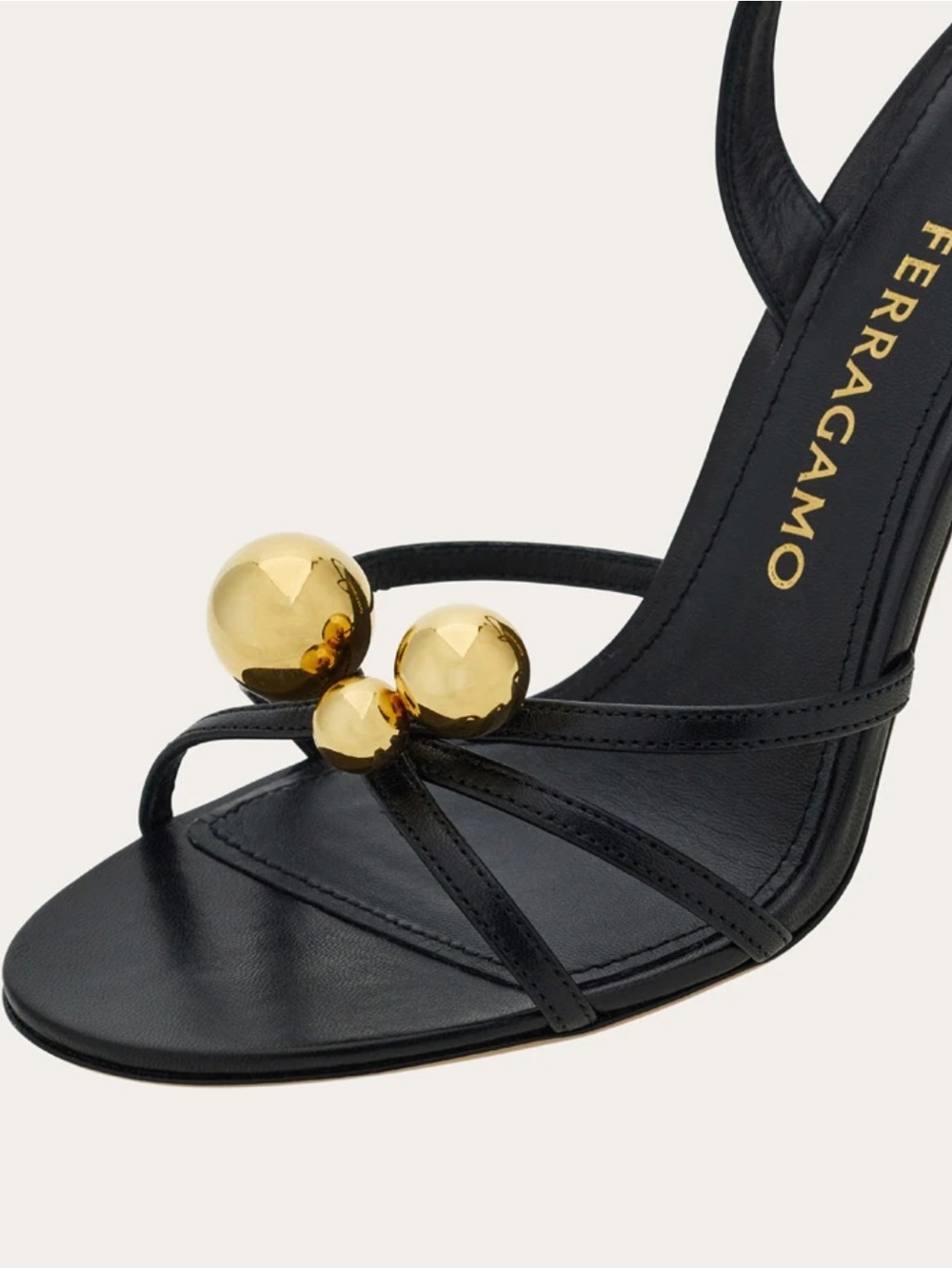 FERRAGAMO
Sculptural Heel
Spherical heel sandal
$ 1,390 size 8.5
Color: Black - Picture 4 of 16